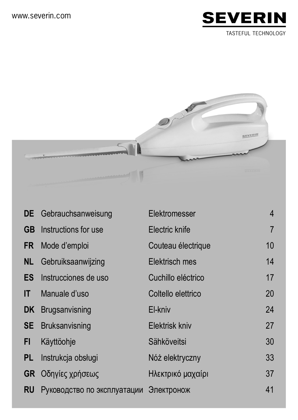 Severin EM 3965 operation manual