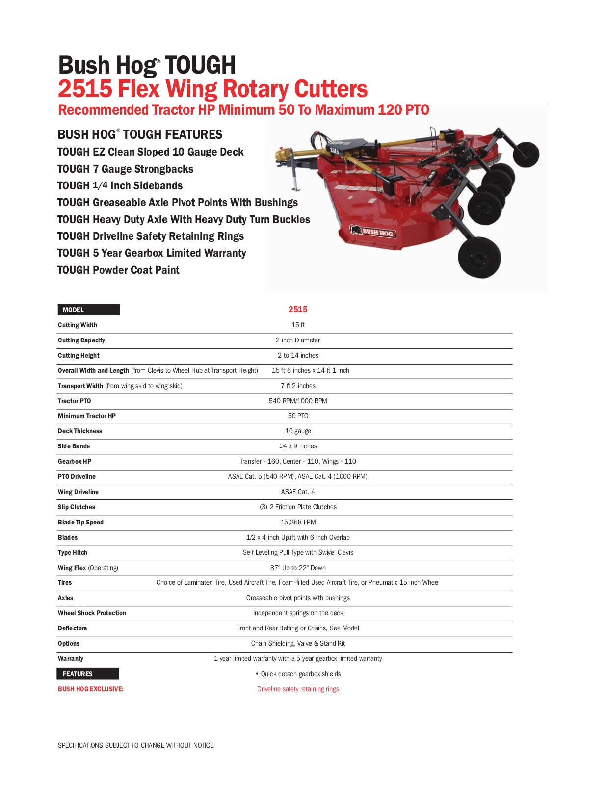 Bush Hog 2515 User Manual