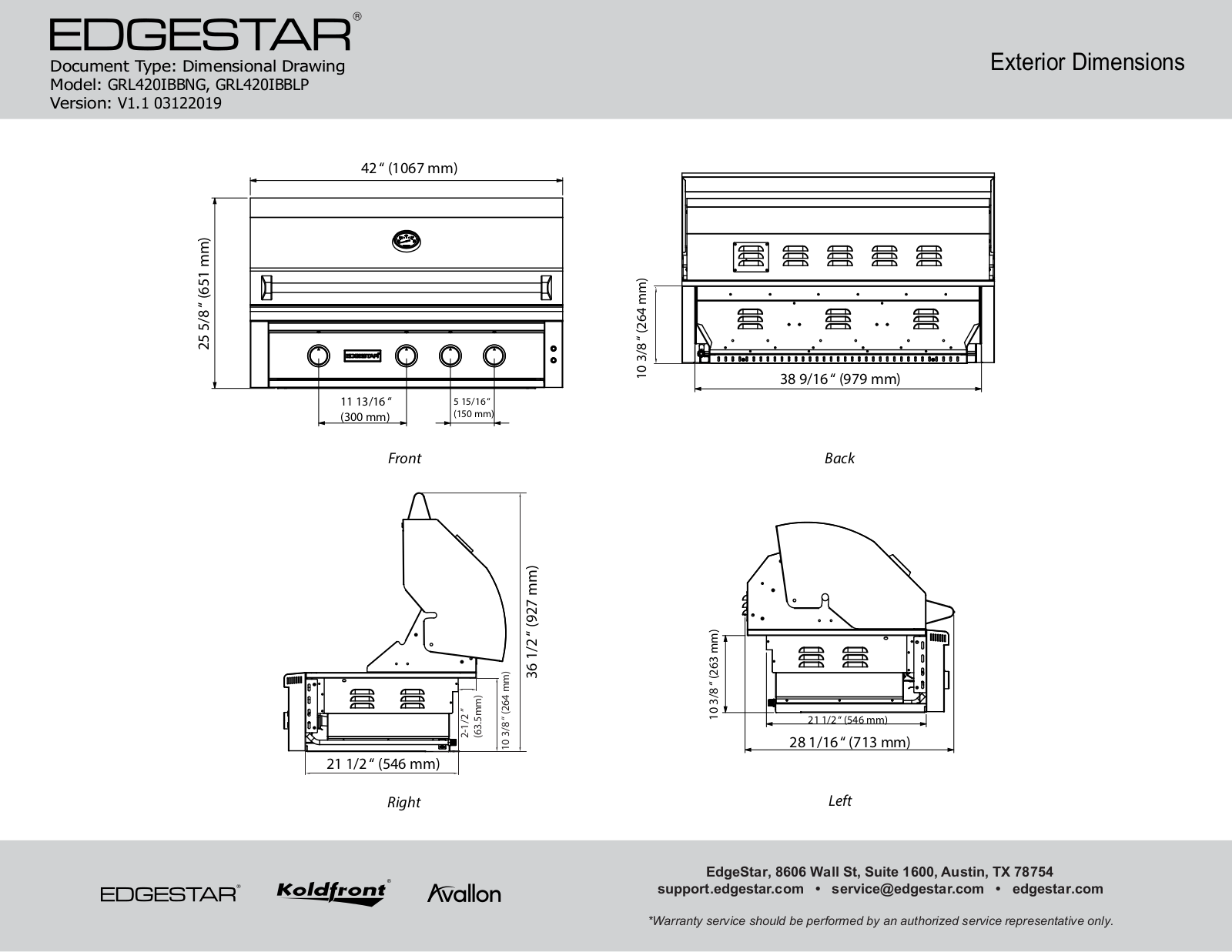 EdgeStar EGET1056 Dimensions - ManualMachine.com
