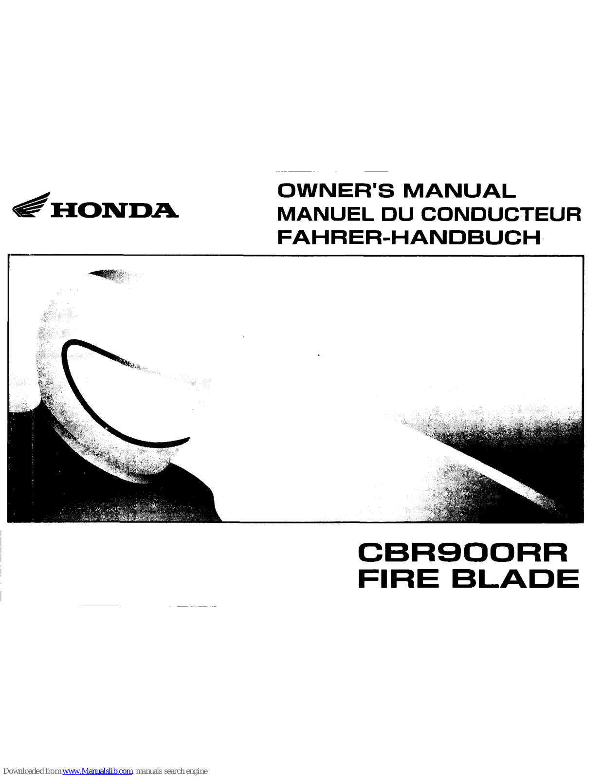 Honda CBR900RR Fire Blade Owner's Manual