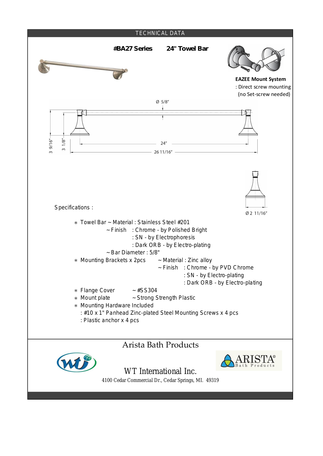 ARISTA WTIN1133 Specifications - ManualMachine.com