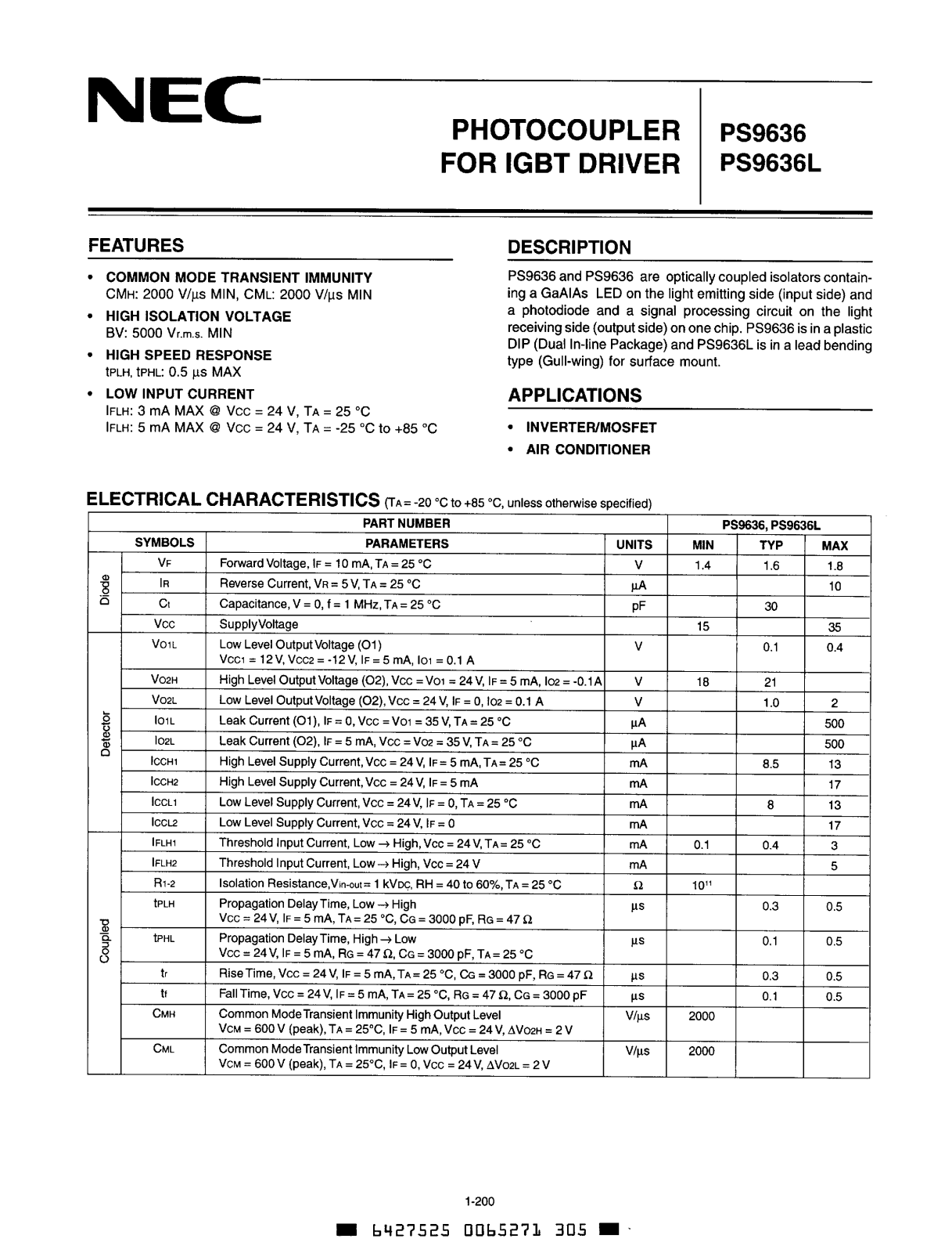 NEC PS9636 Datasheet