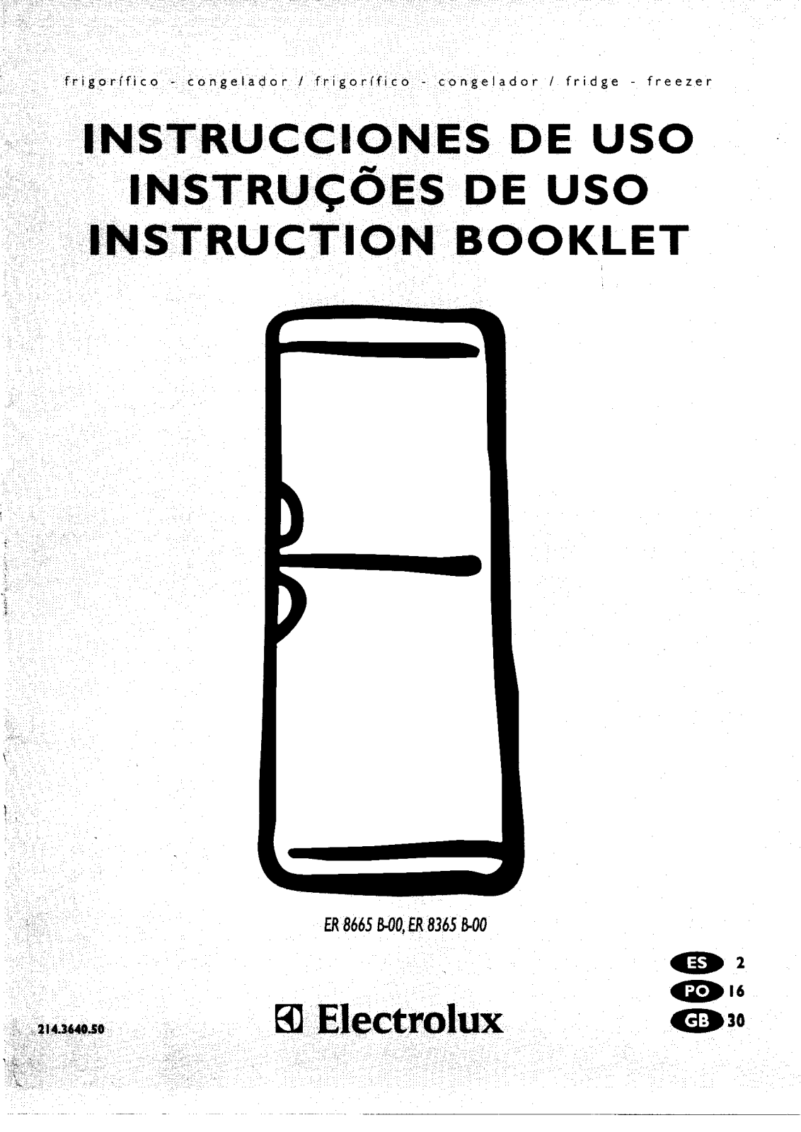 Electrolux ER8665B-00, ER8365B-00 User Manual