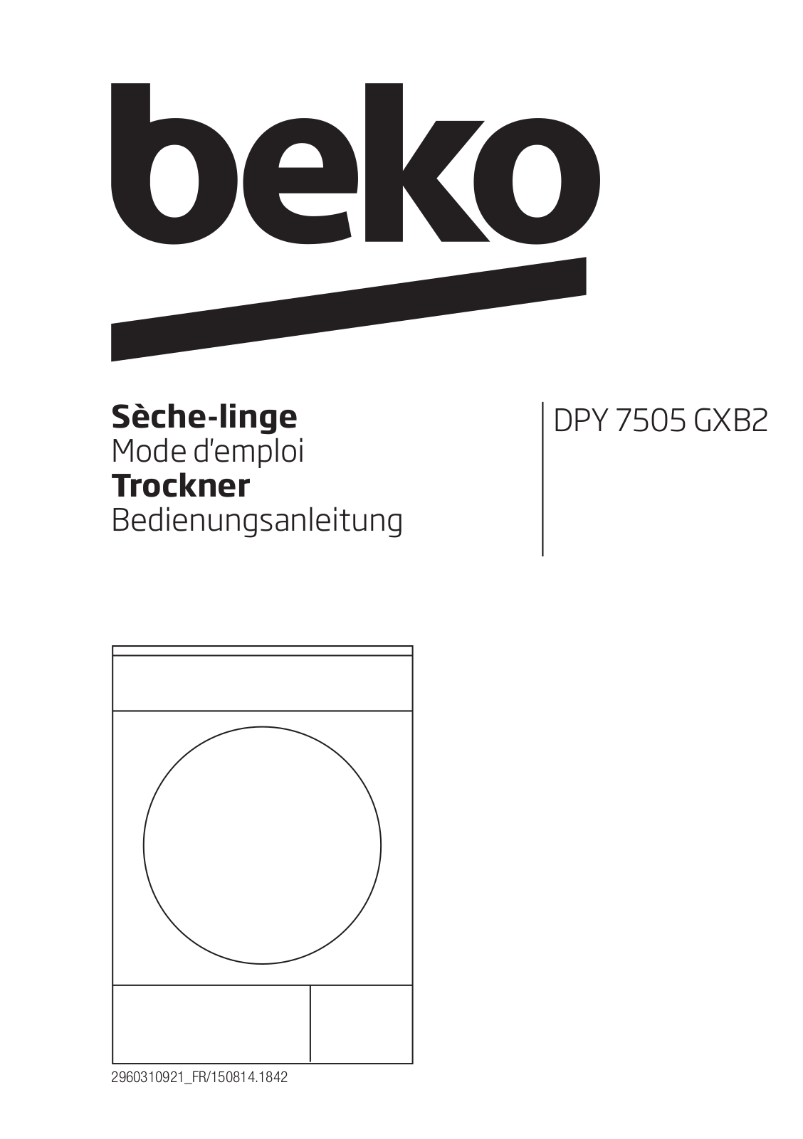 Beko DPY 7505 GXB2 User Manual
