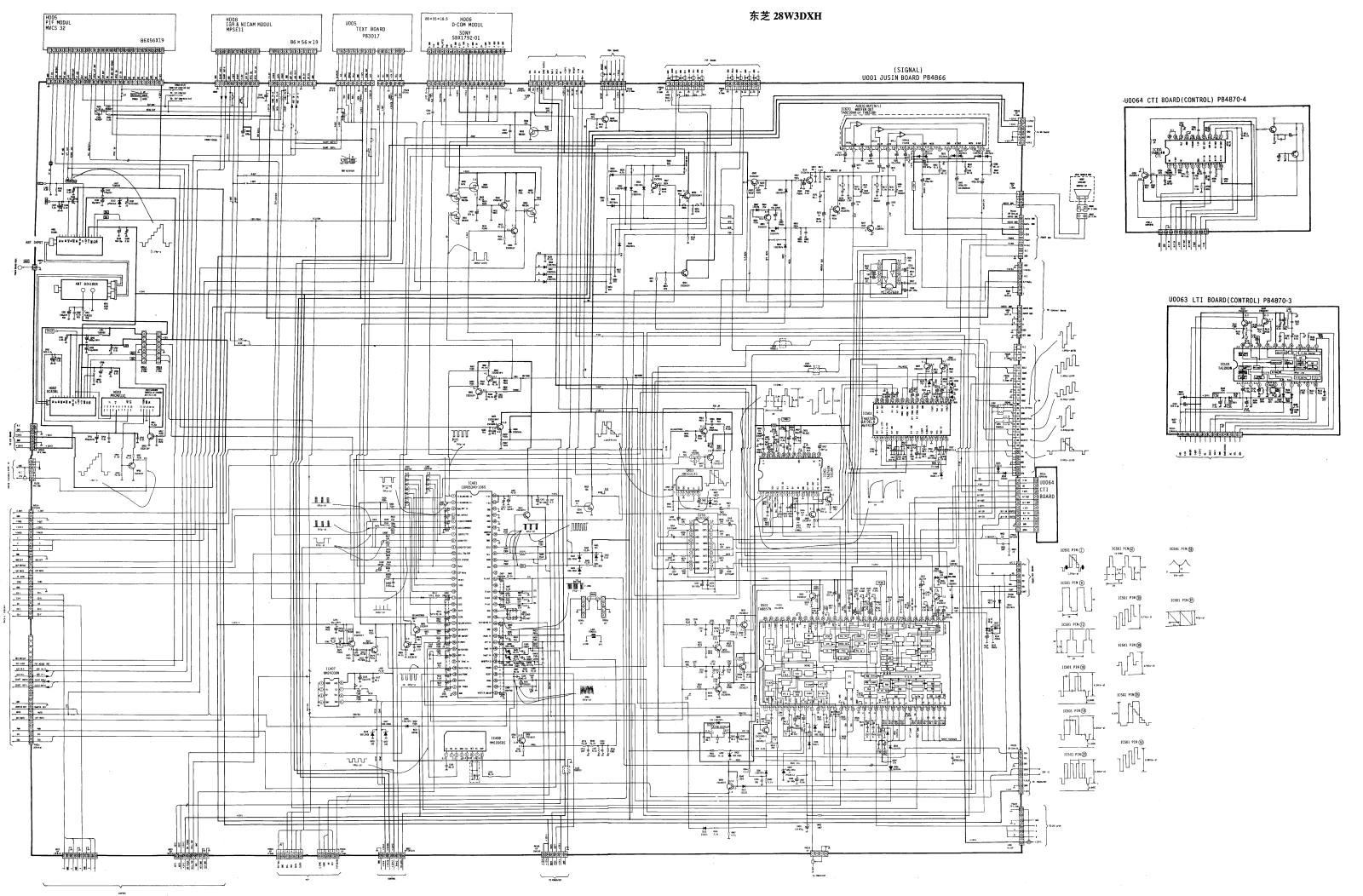 Toshiba 28W3DXH Schematic