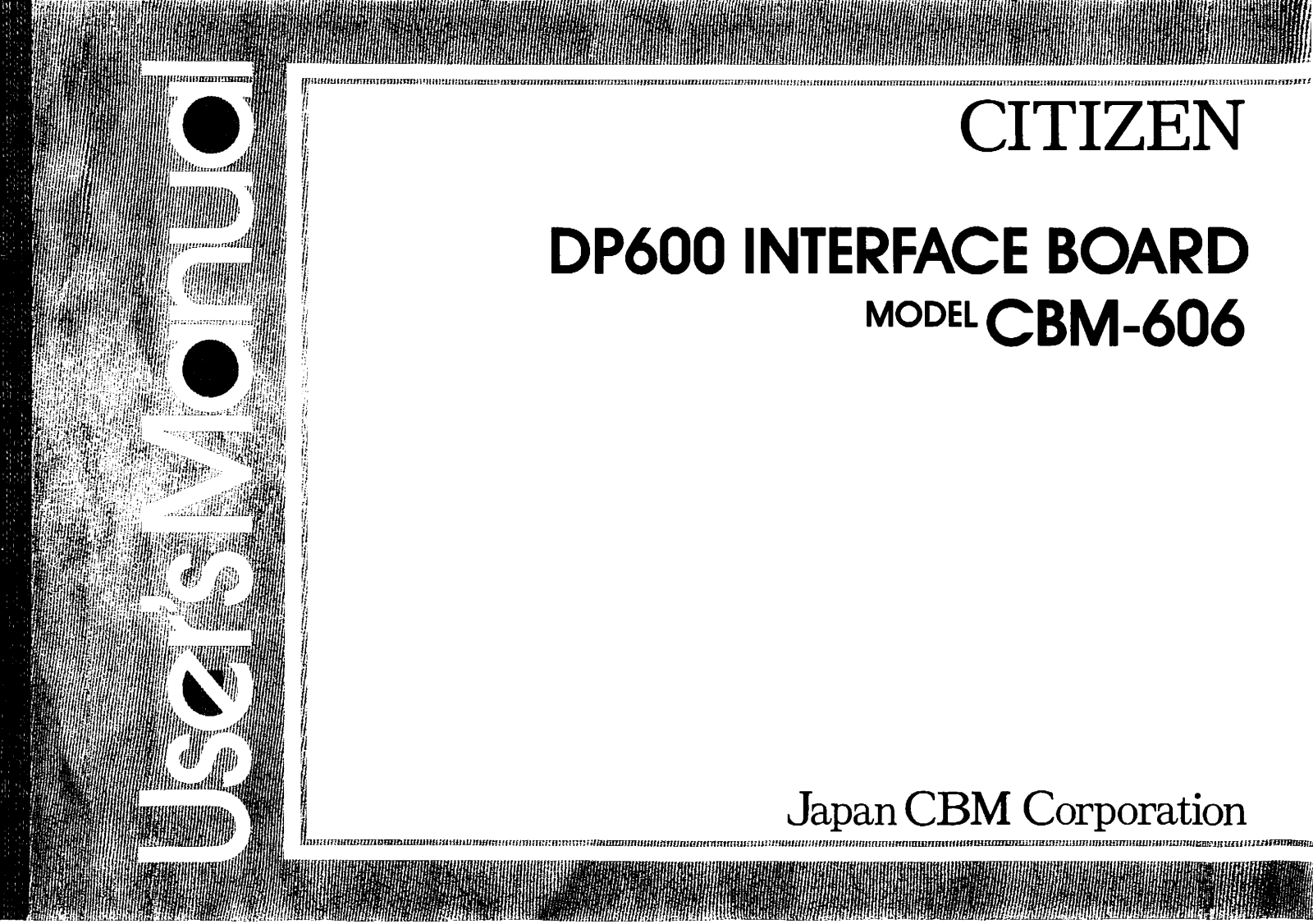 CITIZEN CBM-606 User's Manual