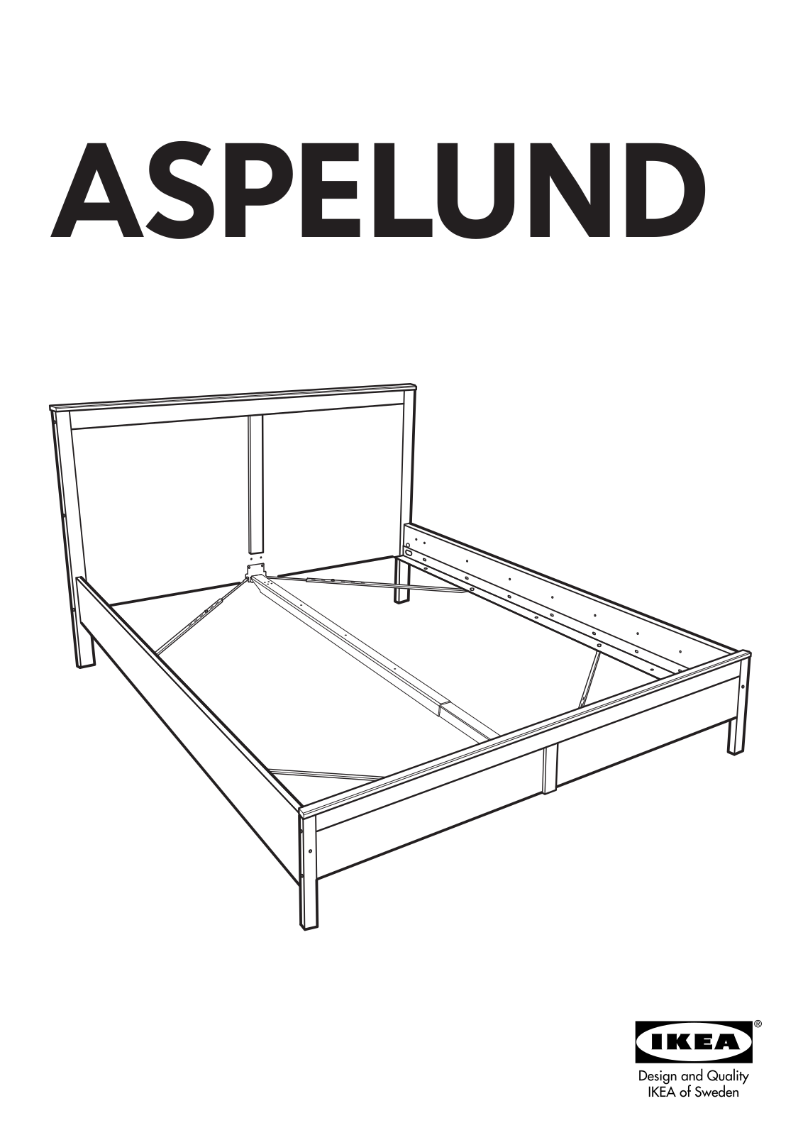 IKEA ASPELUND BED FRAME FULL-DOUBLE Assembly Instruction