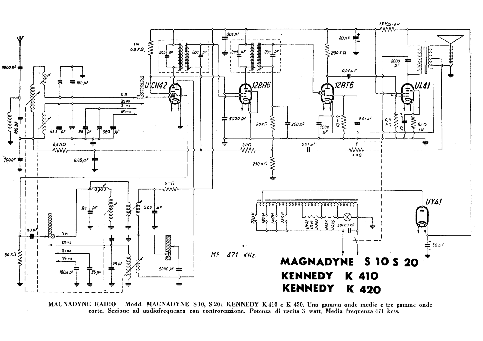 Kennedy k410, k420, s10, s20 schematic