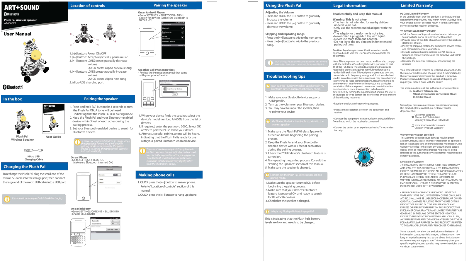 Art Sound AR6000ZB User Manual