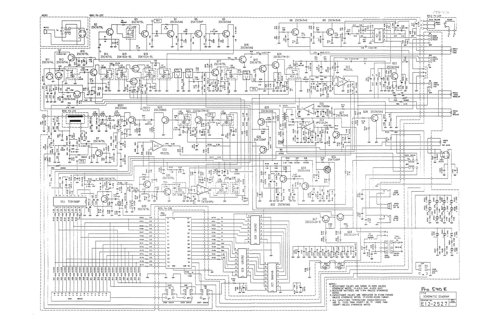 Uniden PRO540E Schematic