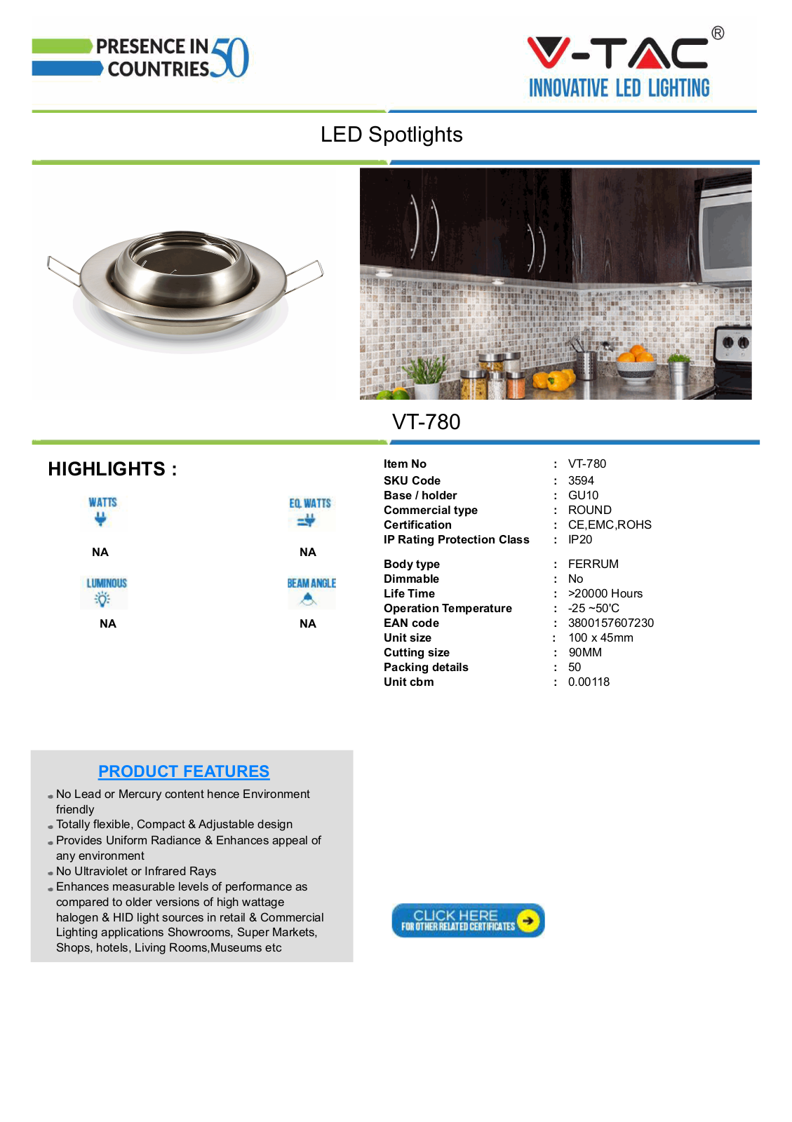 V-TAC VT-3594 Datasheet - ManualMachine.com