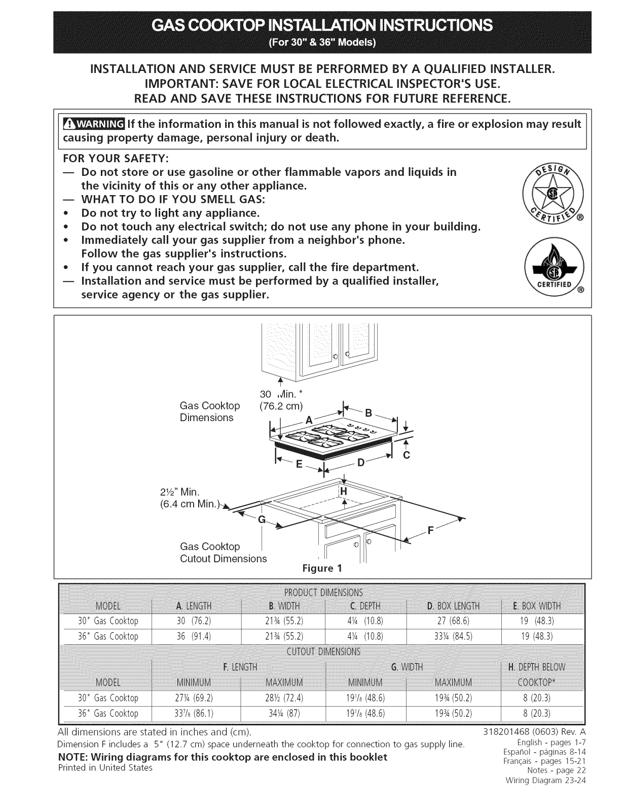 Electrolux E30GC70FSS1, E36GC70FSS1 Installation Guide - ManualMachine.com