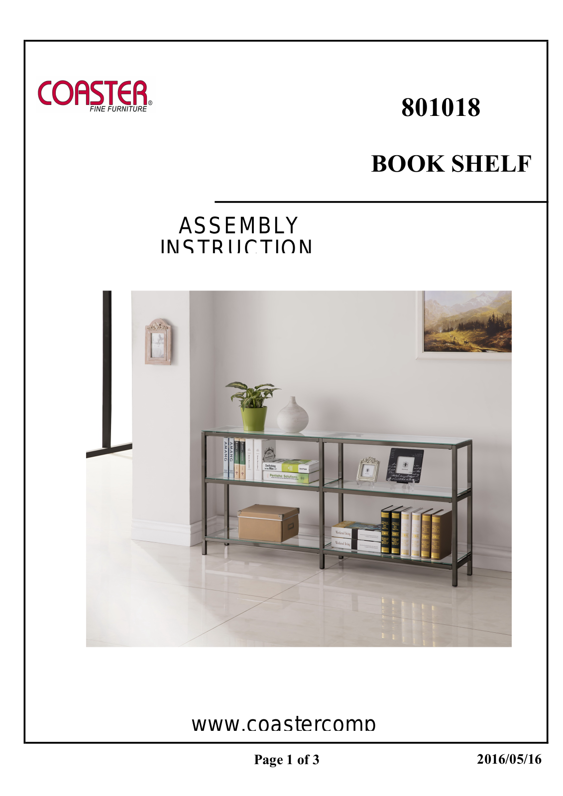 Coaster 801018 Assembly Guide