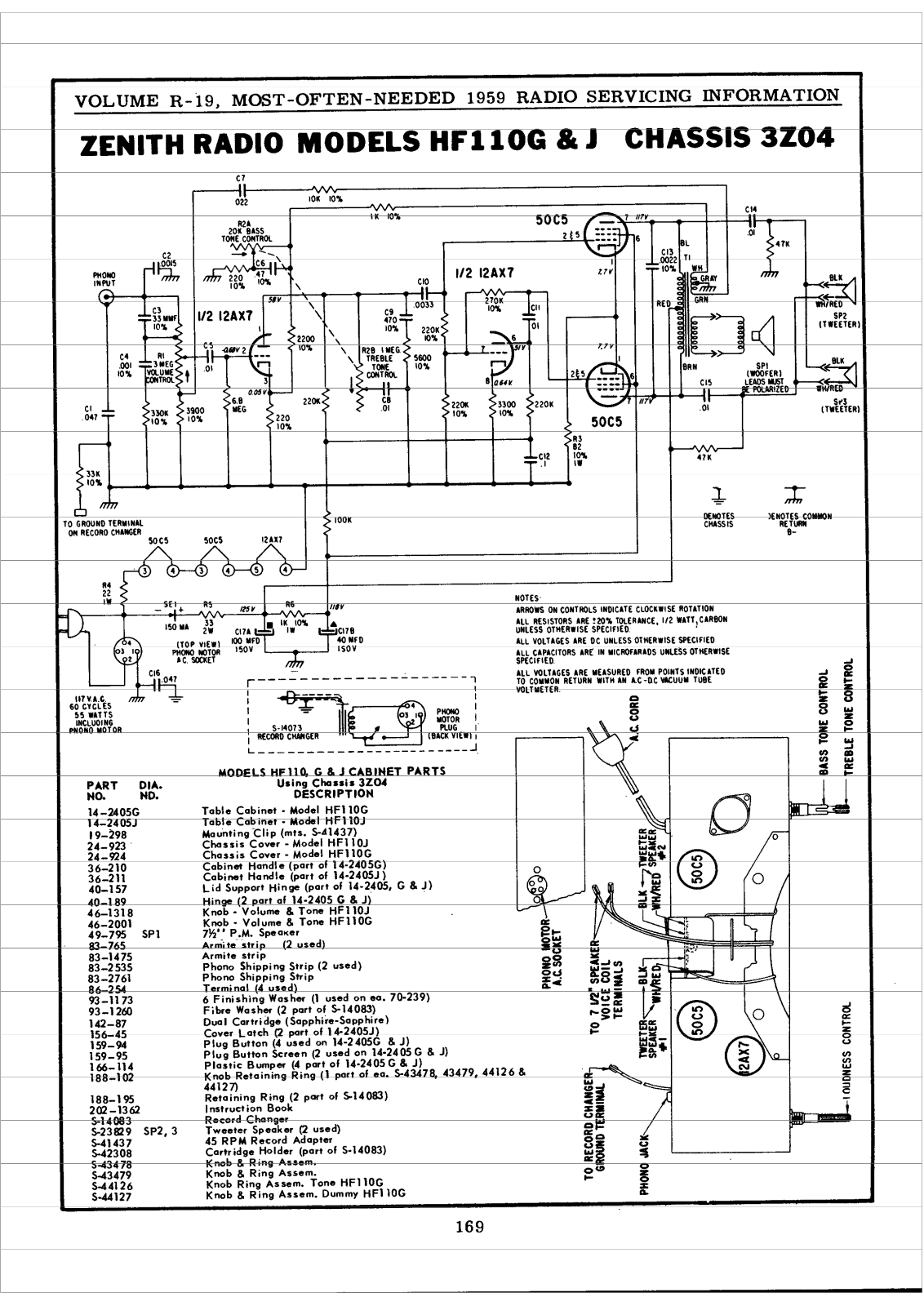 Zenith HF110G Schematic