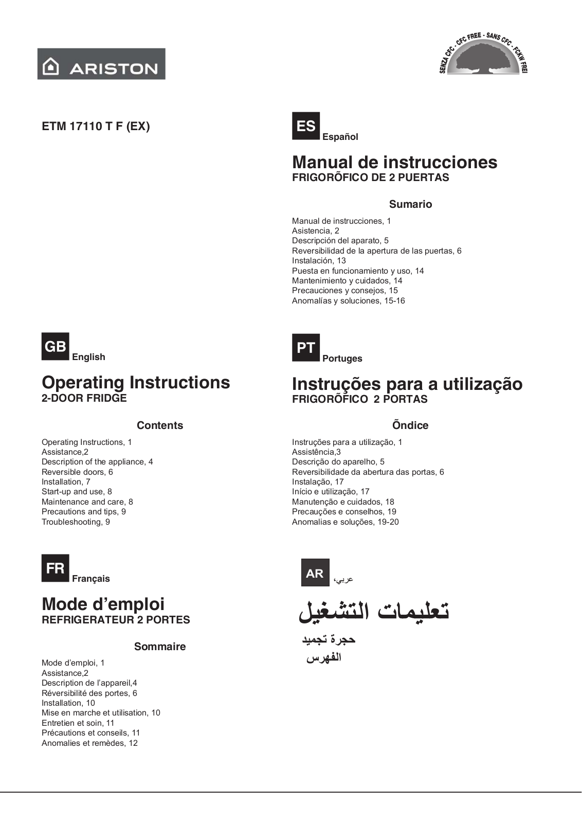 Hotpoint ETM 17110 T F User Manual