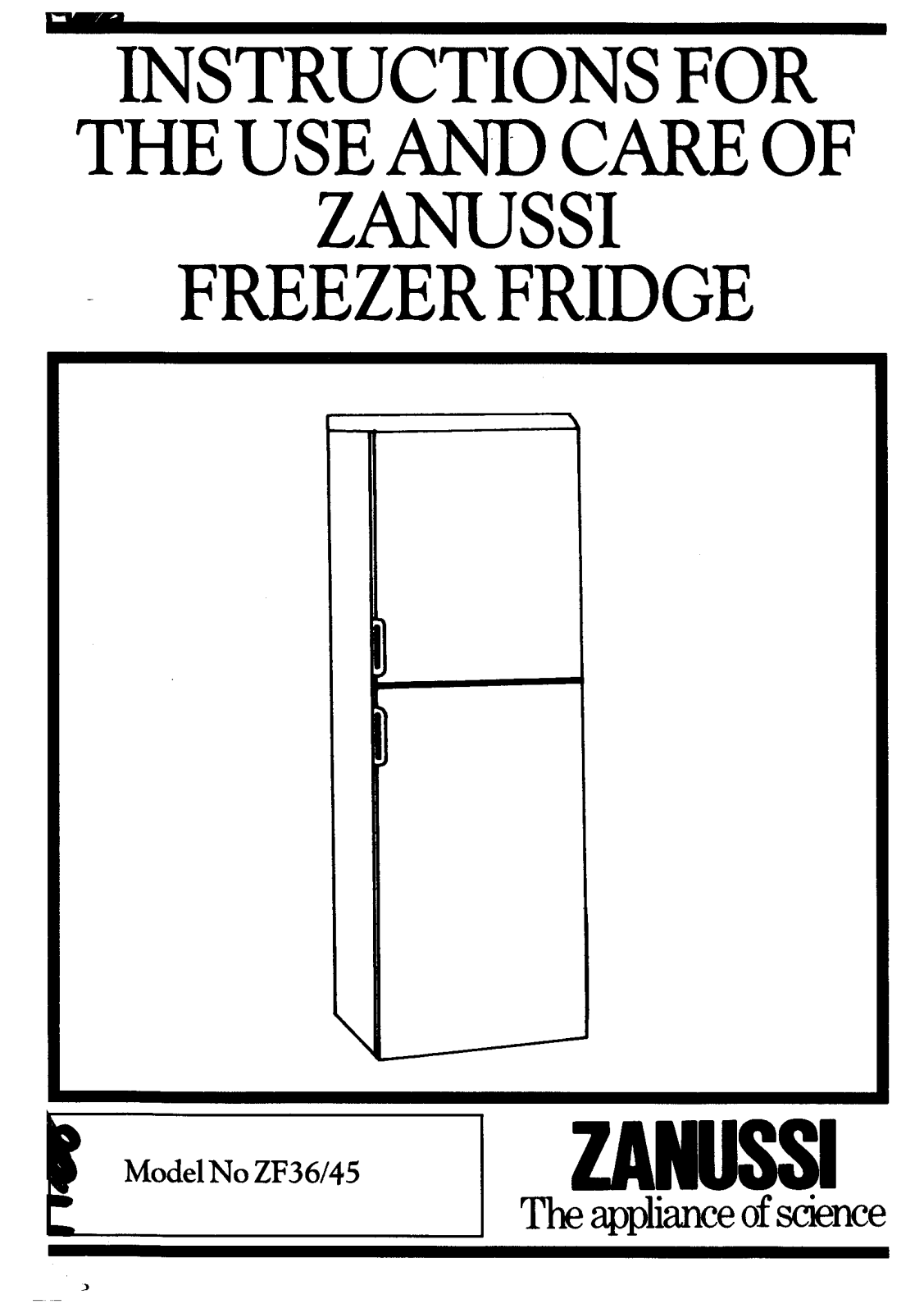 Zanussi ZF36-45 User Manual