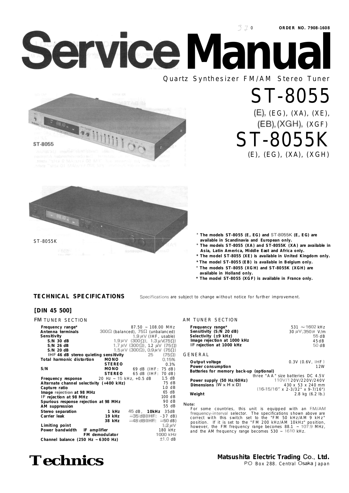 Technics ST-8055 Service Manual