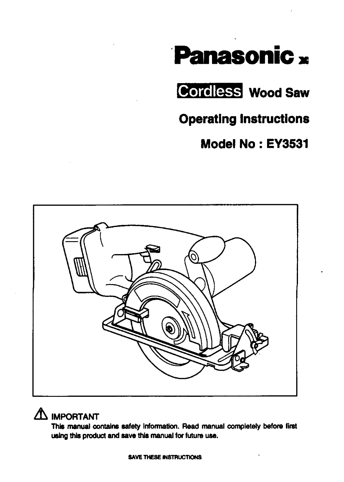 Panasonic EY3531 User Manual