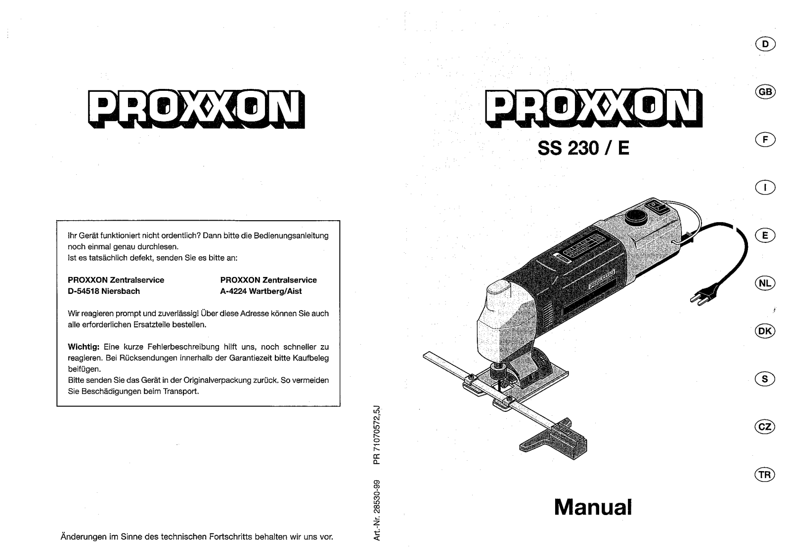 Proxxon SS 230 E User guide - ManualMachine.com