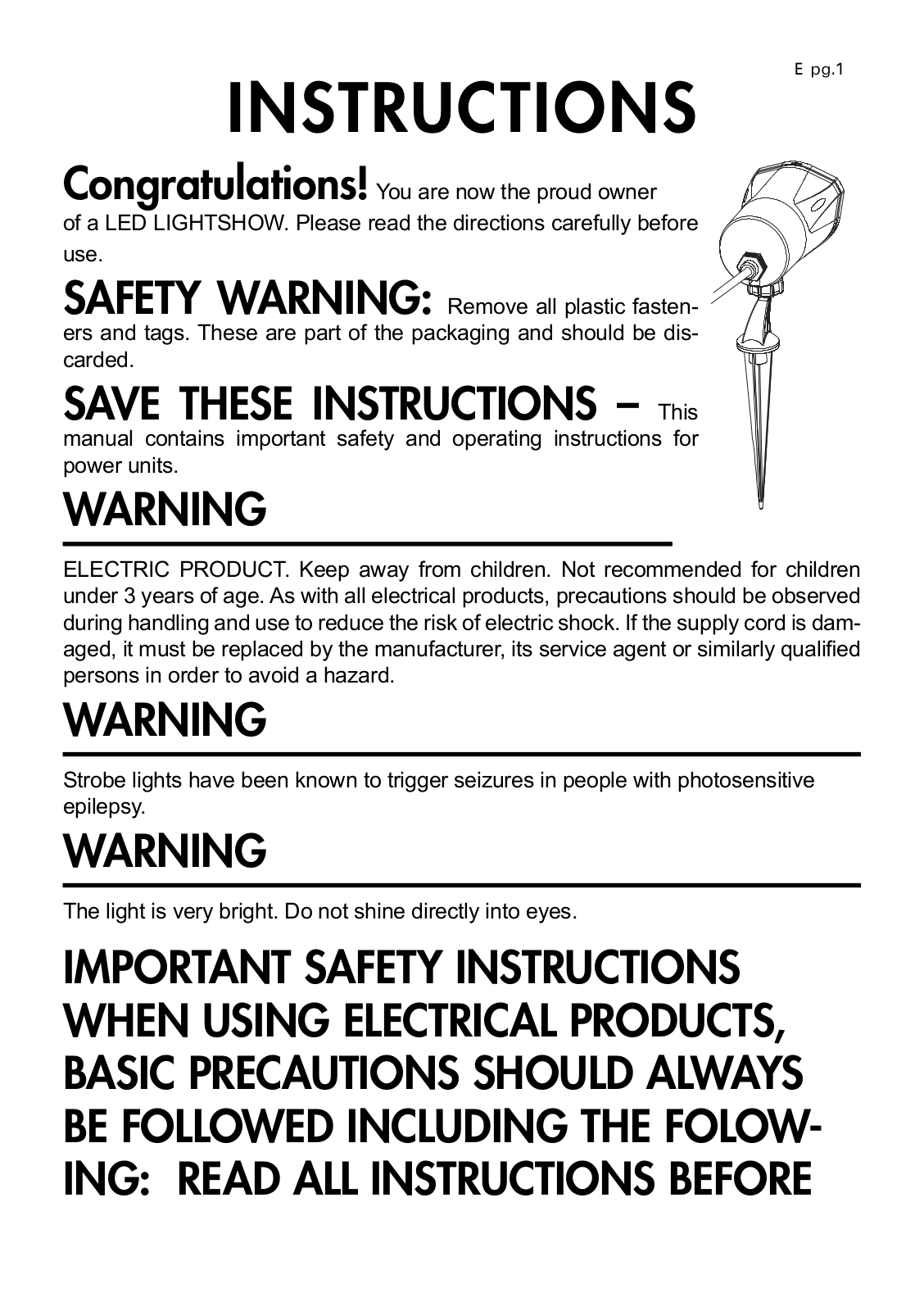 GEMMY 75240 User Manual - ManualMachine.com