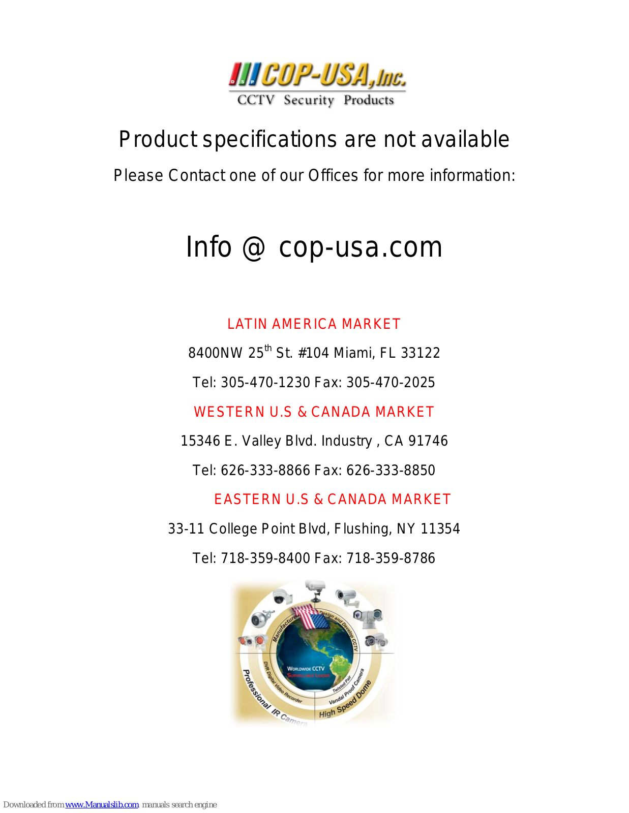 COP-USA CD129H-SL, CD35S-VPWSL, CD01 Contact Information