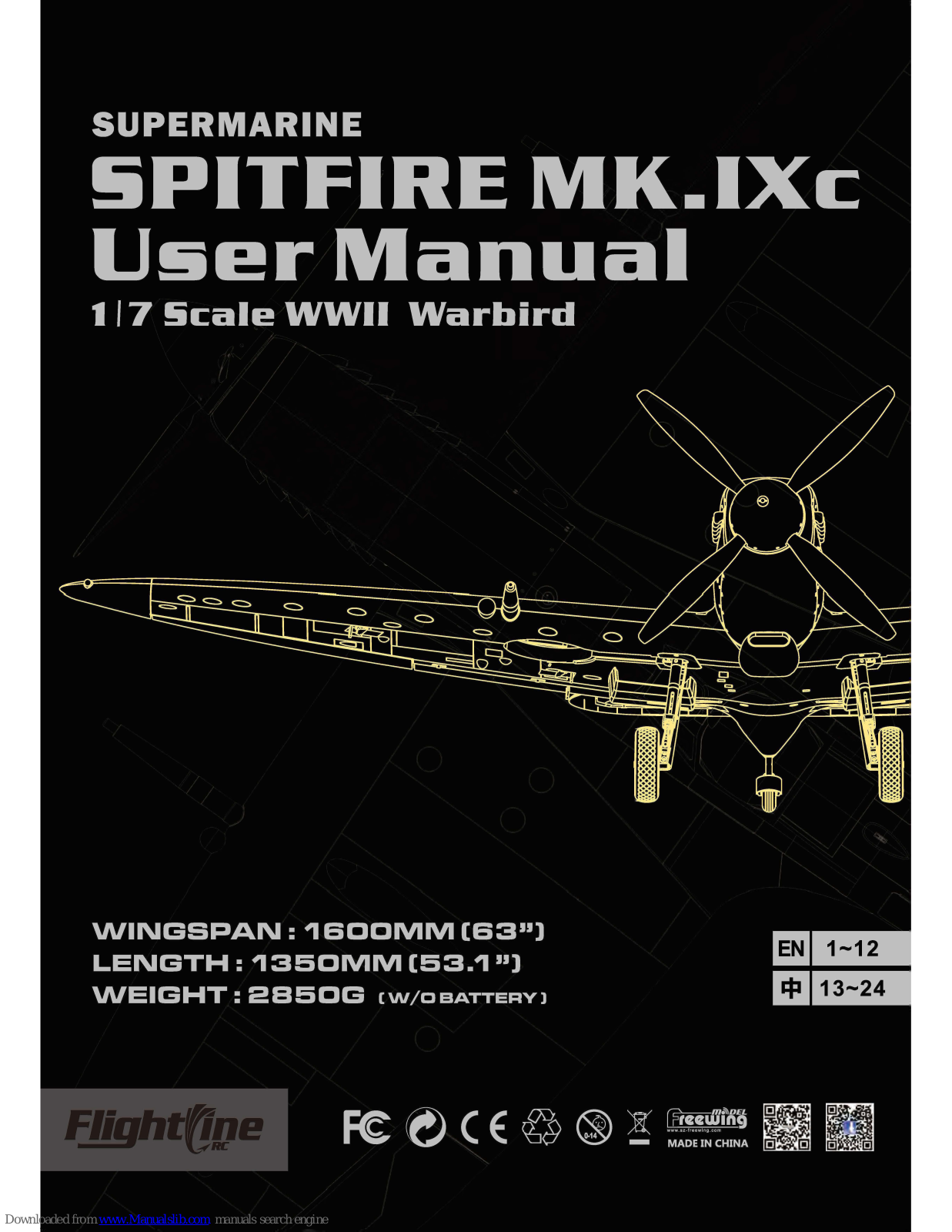 Flightline SPITFIRE MK.IXC User Manual