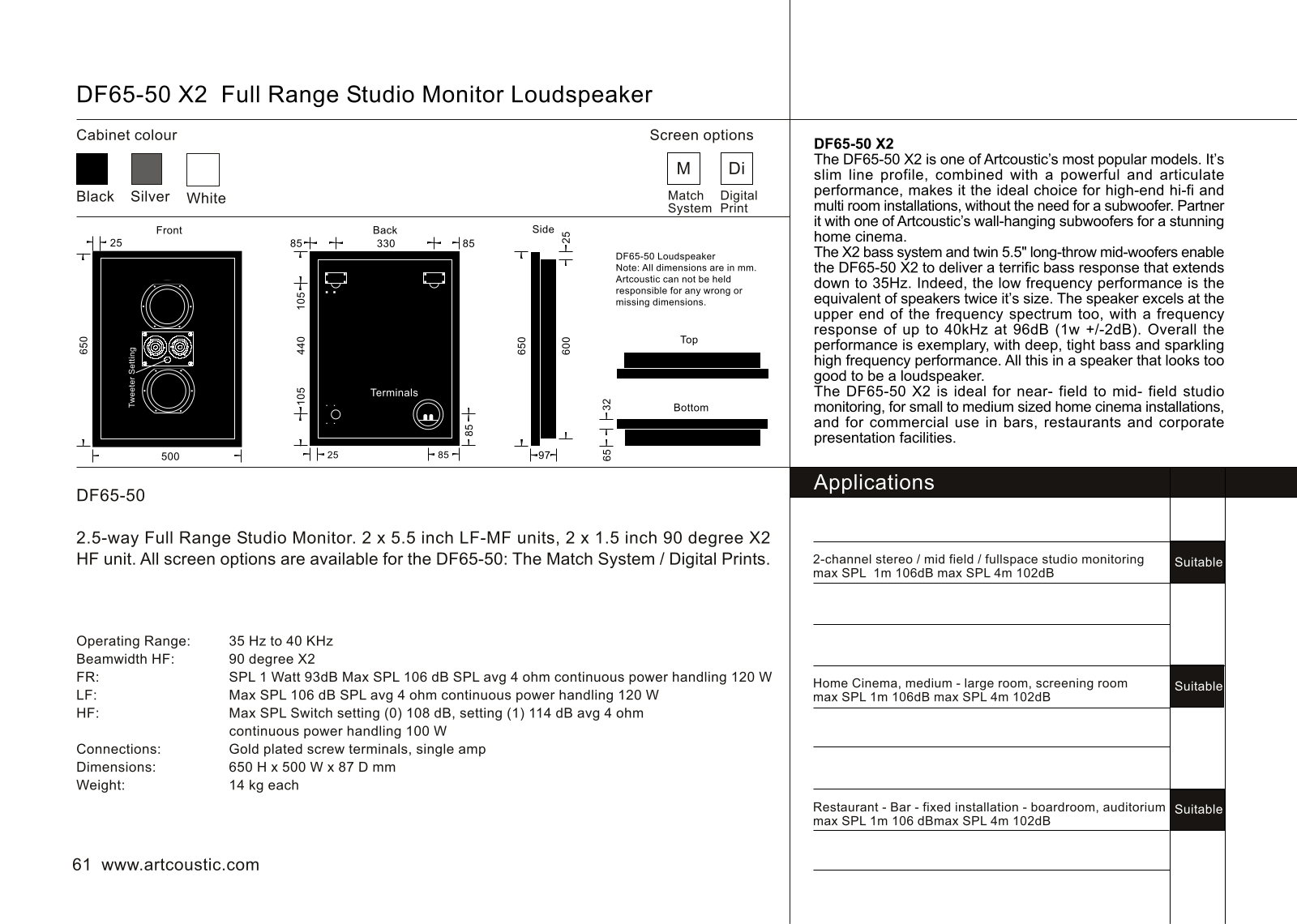 Artcoustic USA DF-65.50-X-2 Brochure