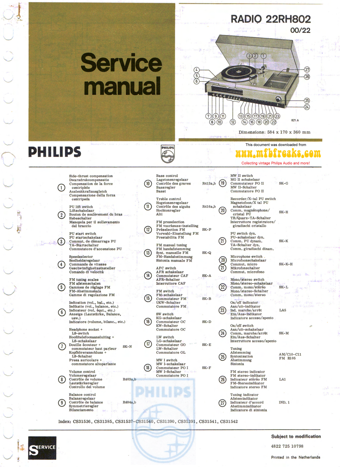 Philips Service_Manual_22RH802 Datasheet - ManualMachine.com