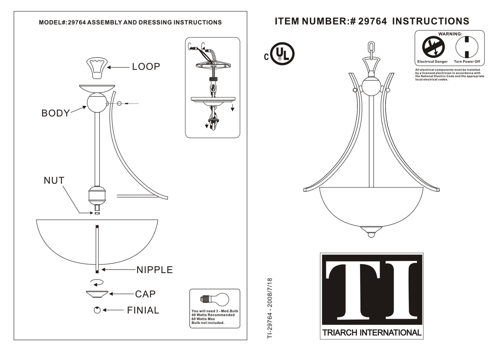 Triarch 29764 User Manual