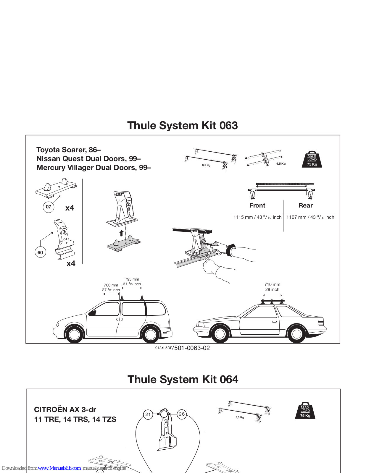 Thule 63, 64 Mounting & Installation