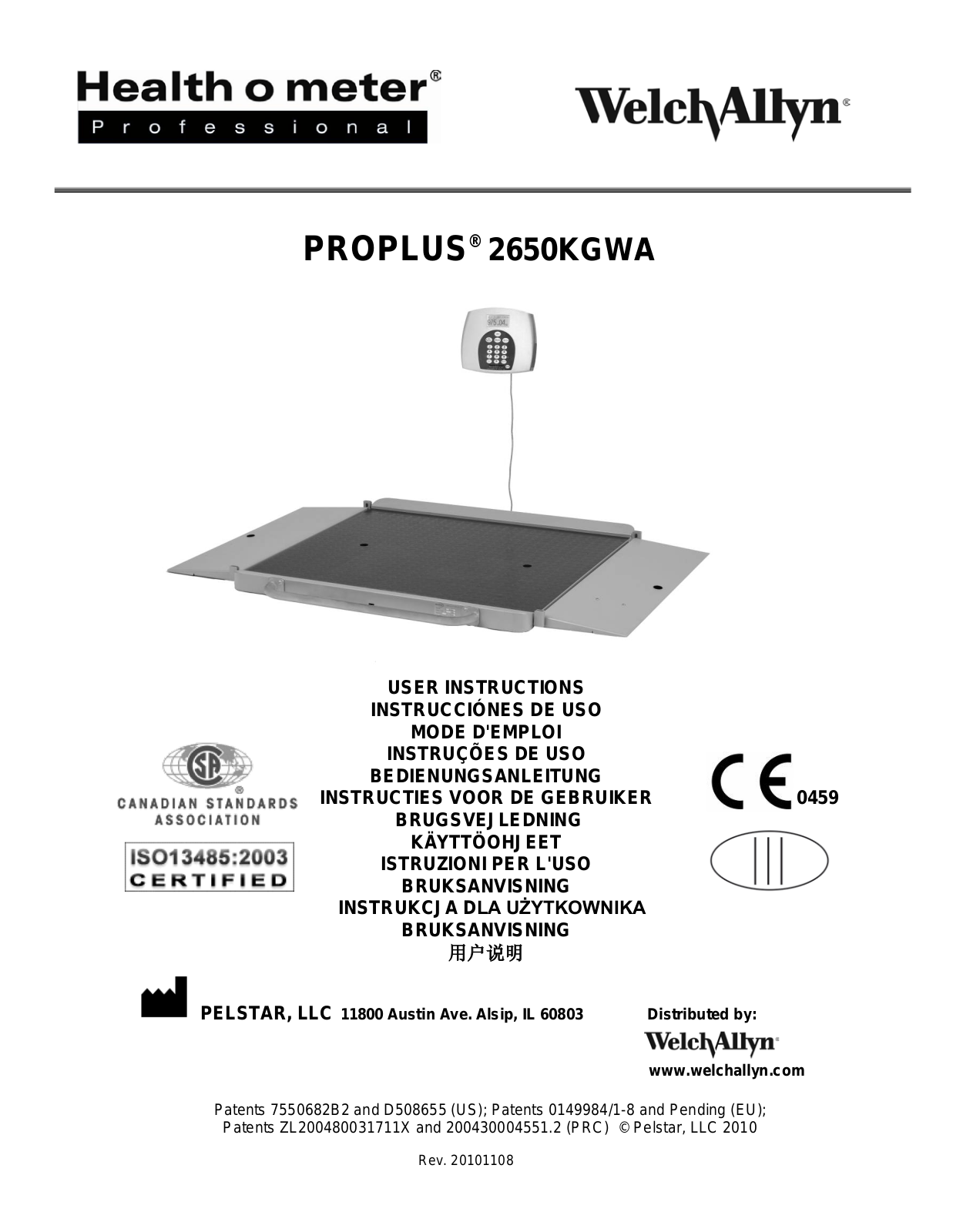 Welch Allyn 2650KGWA User Manual