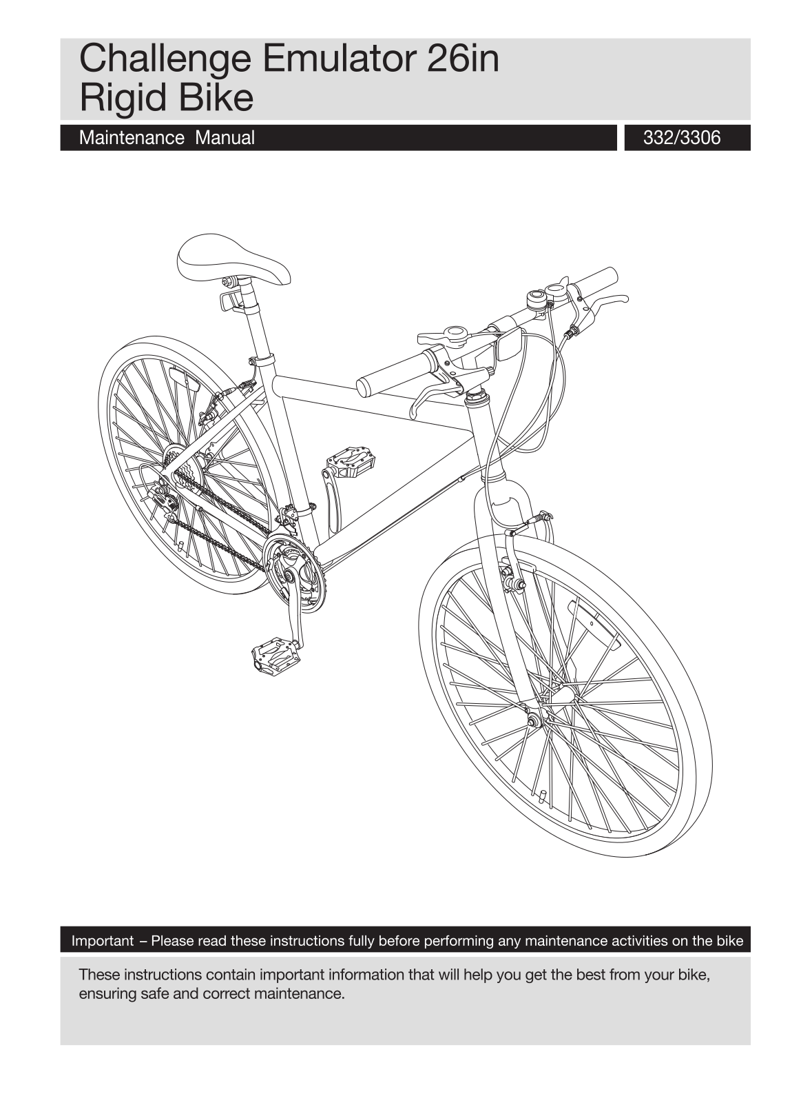 Challenge RG03M Instruction manual