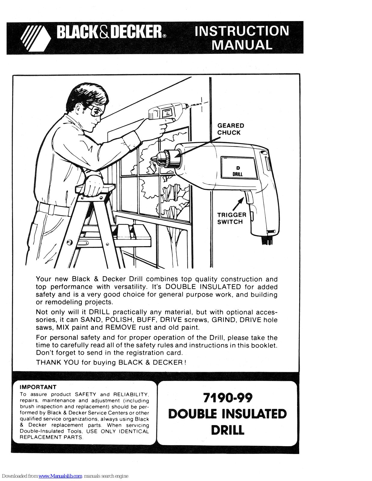 Black & Decker 7190-99 Instruction Manual