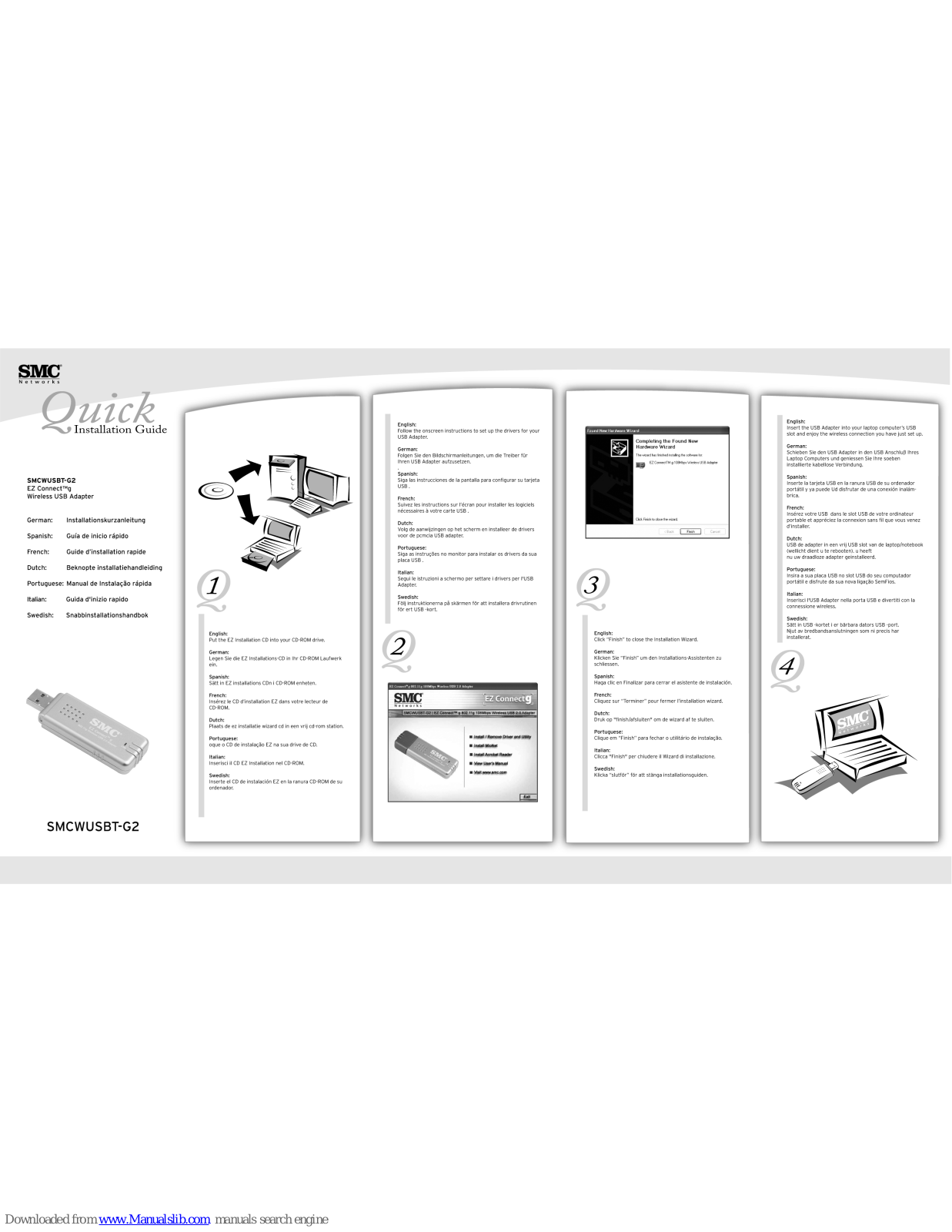 SMC Networks SMC EZ Connect g SMCWUSBT-G2, SMCWUSBT-G, WUSBT-G2 - annexe 1 Quick Installation Manual