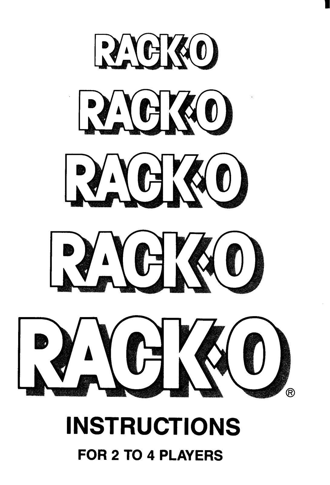 Hasbro RACKO 1987 User Manual