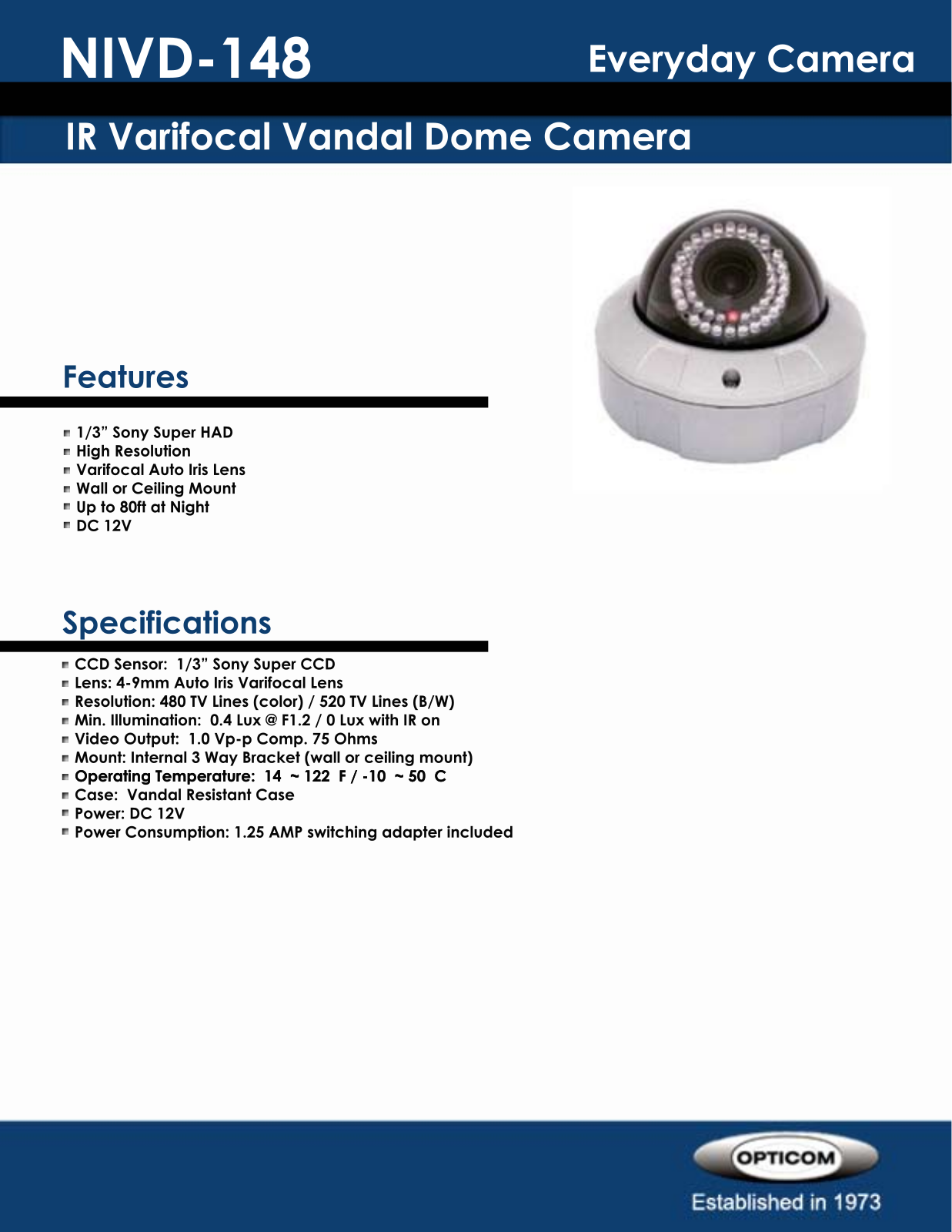 Opticom NIVD-148 DATASHEET