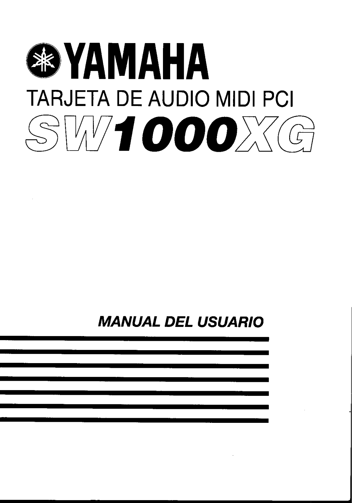 Yamaha SW1000XG User Manual