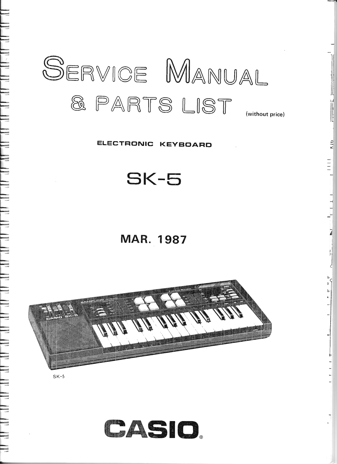 Casio sk-5 User Manual