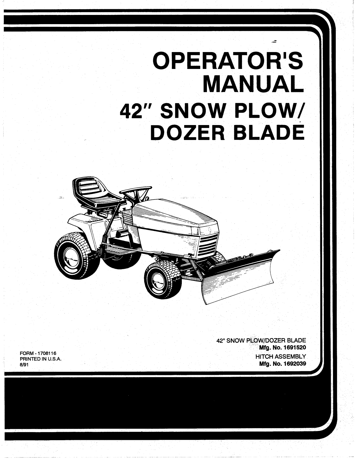 Snapper 1692039 User Manual