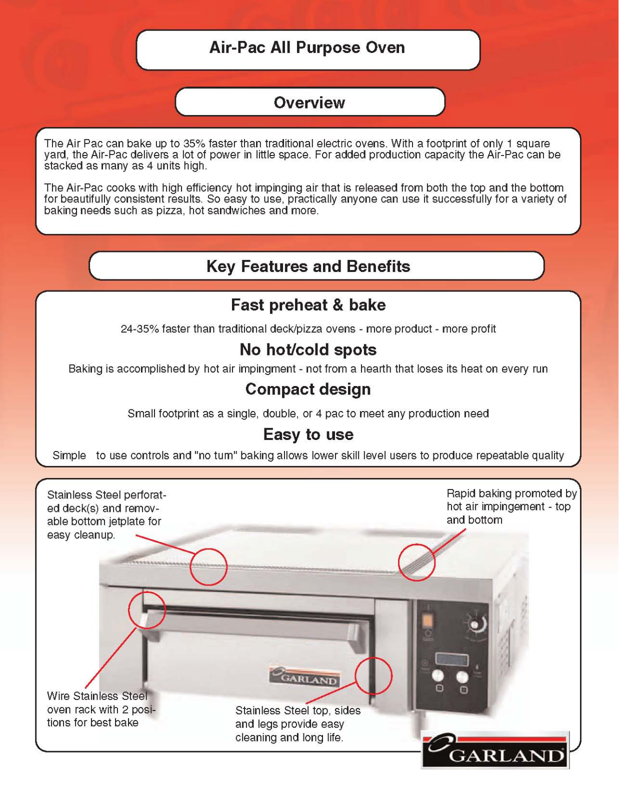 Garland All Purpose Oven User Manual