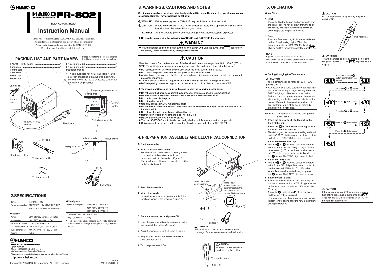 Hakko FR-802 User Manual