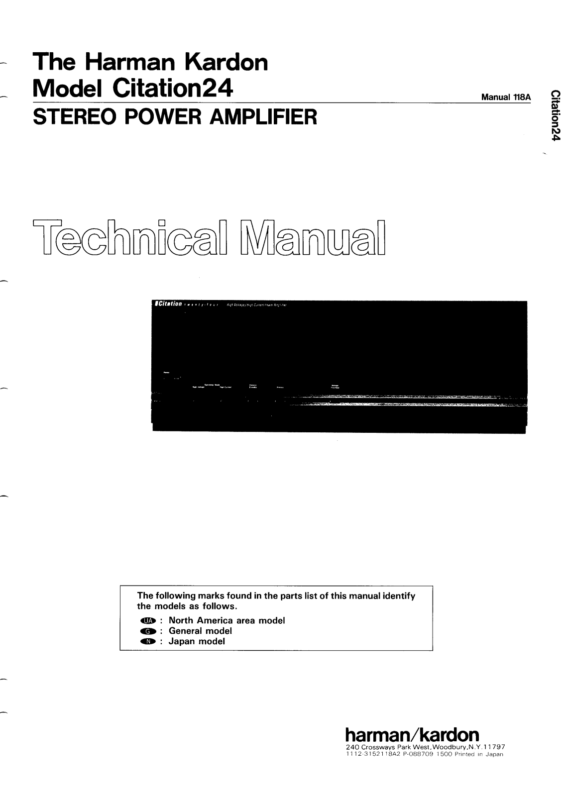 Harman Kardon Citation 24 Service manual