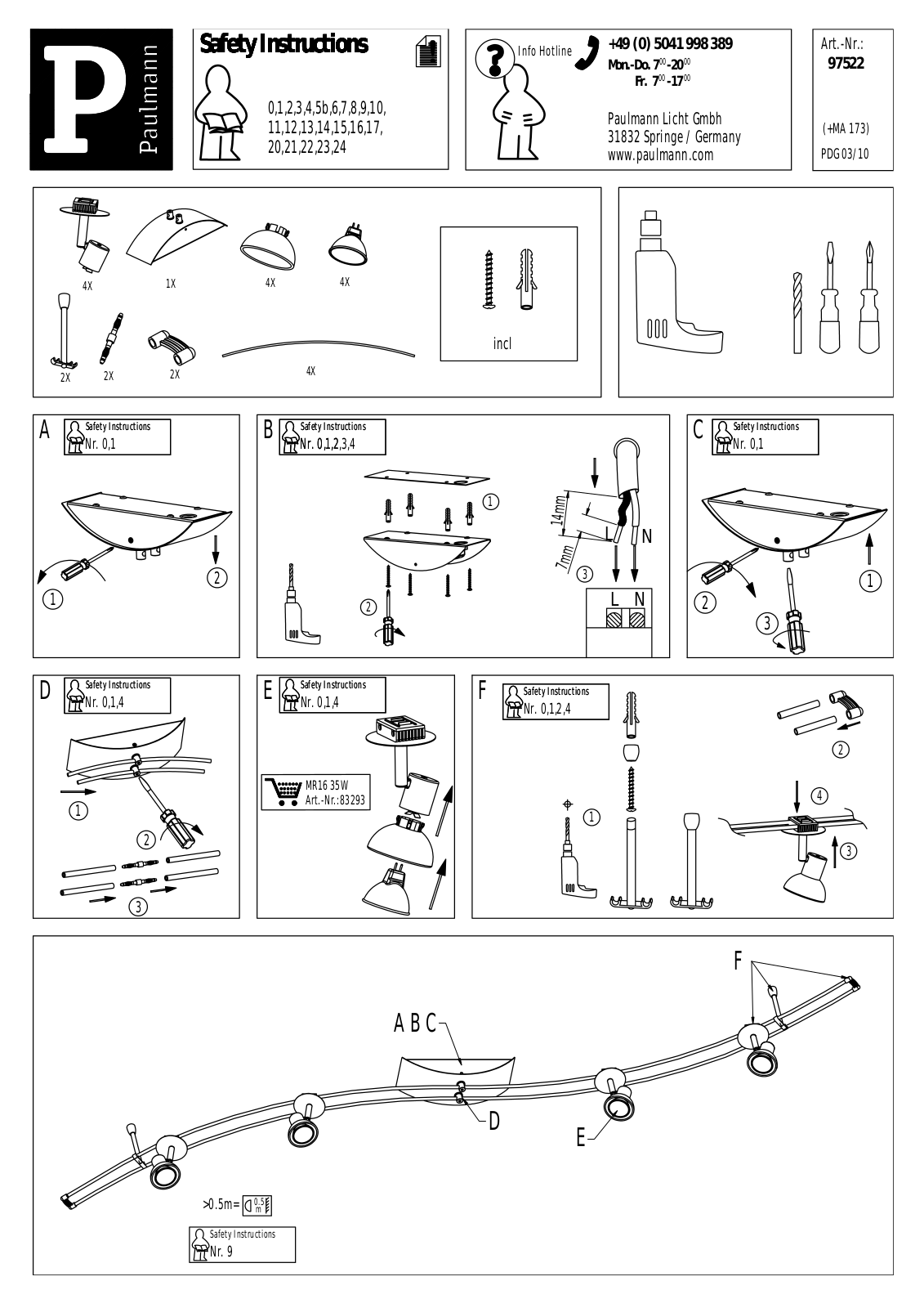 Paulmann 97522 Safety instructions - ManualMachine.com