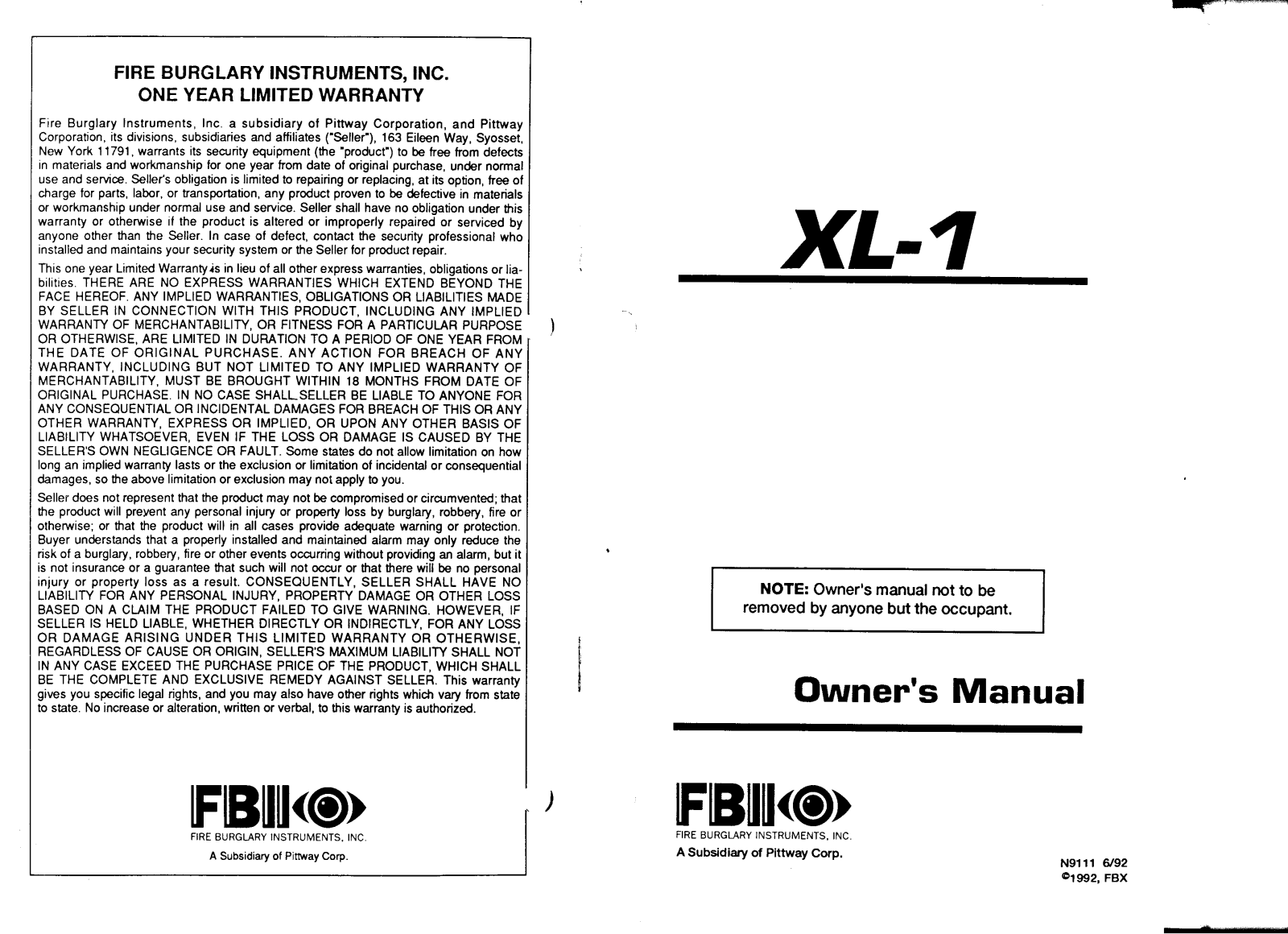 Fbii XL-1 User Manual