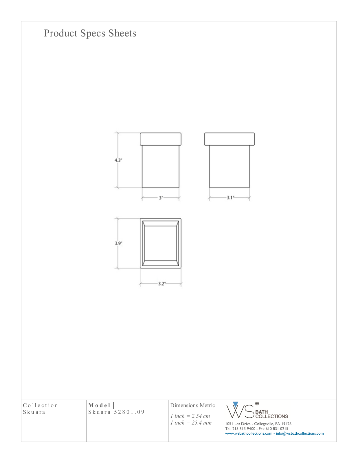 WS Bath Collections WSO3550 Dimensions - ManualMachine.com