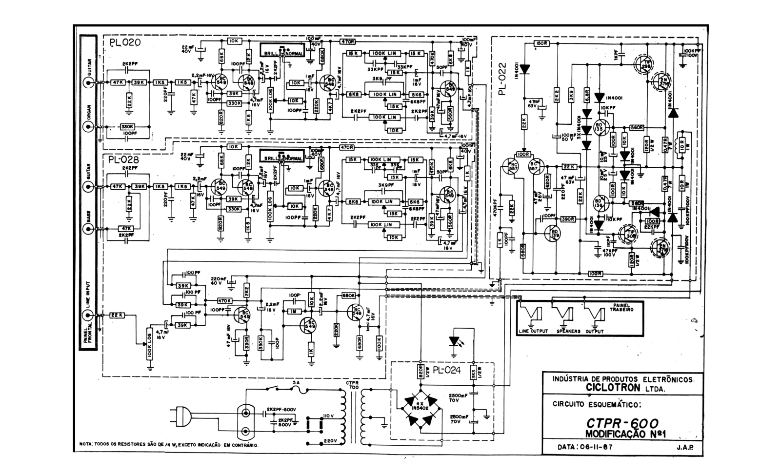 CICLOTRON CTPR 600 Schematic