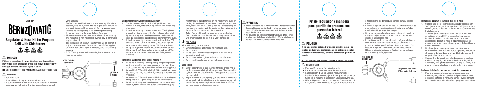 BernzOmatic GRH-224 User Manual