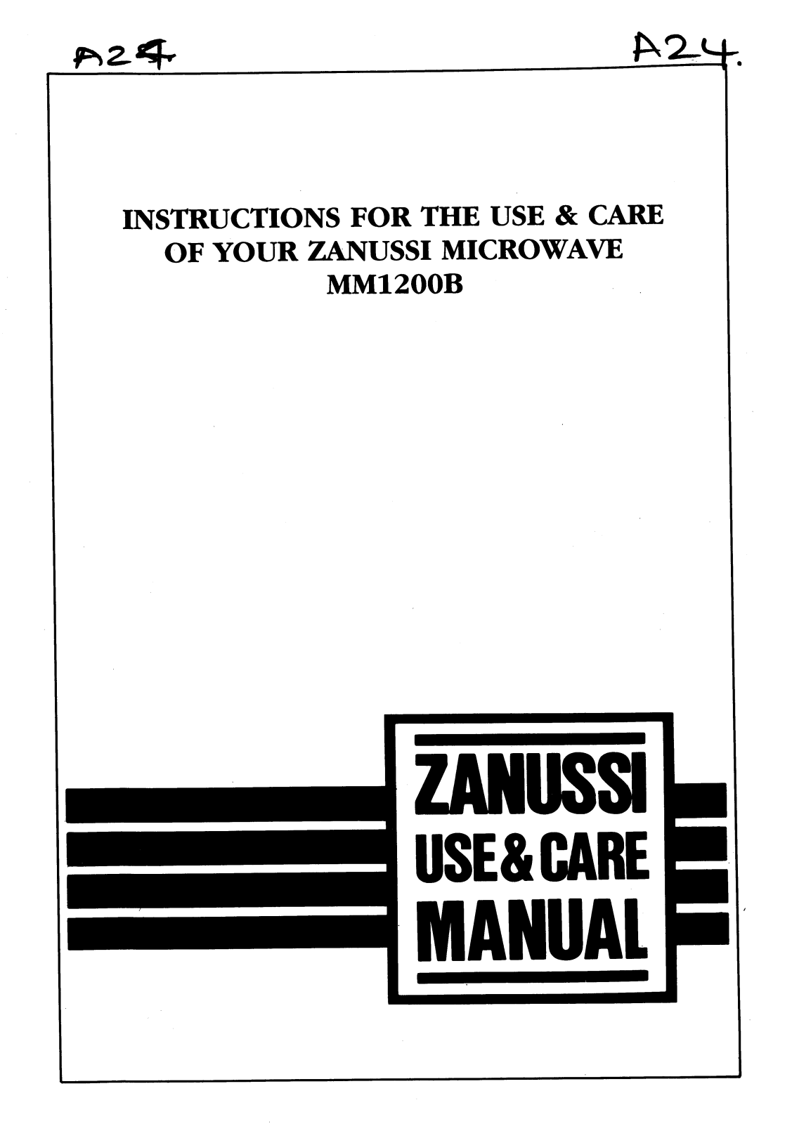 Zanussi ZMB32CTX, MM1200B User Manual