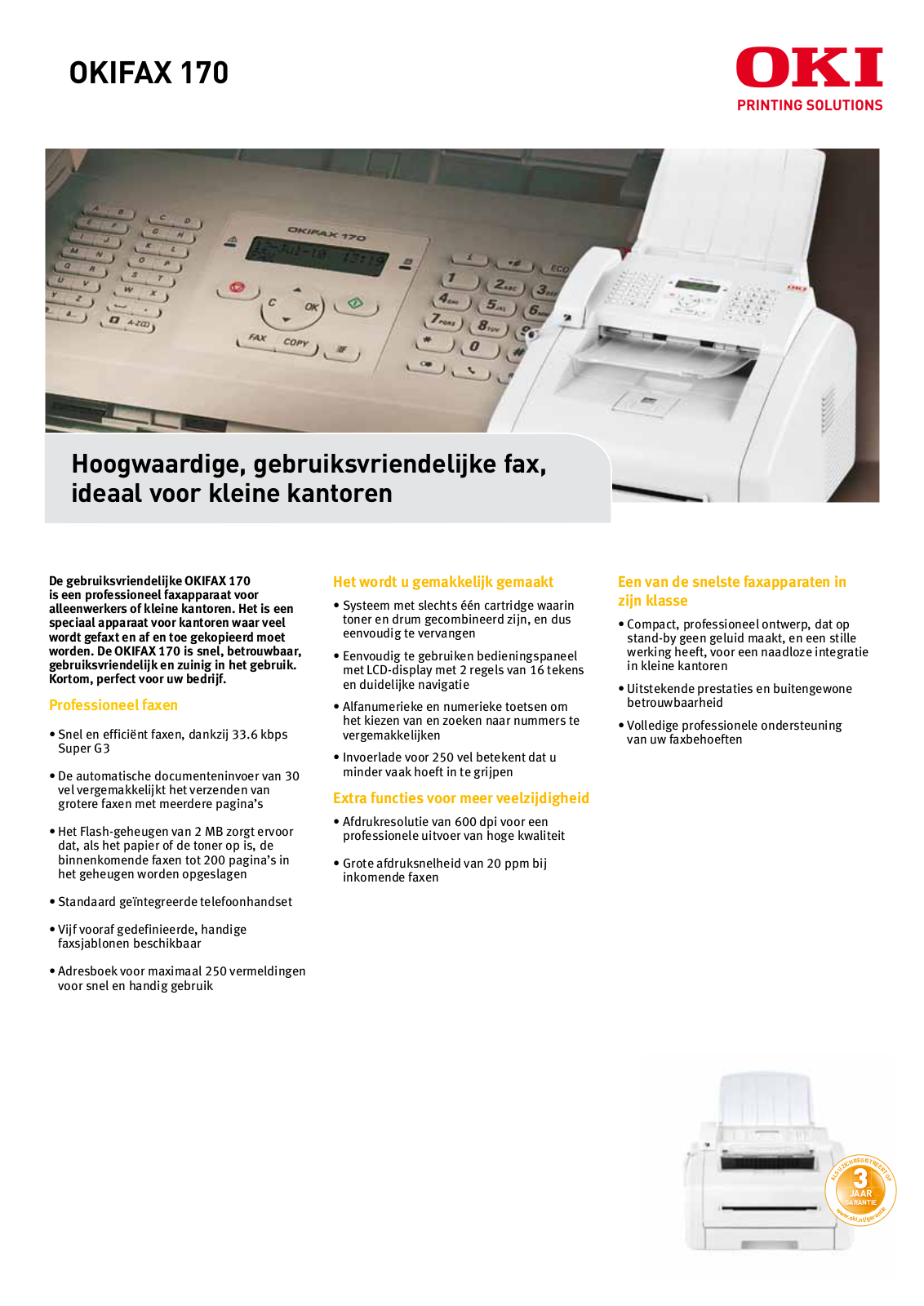 Oki OKIFAX 170 DATASHEET