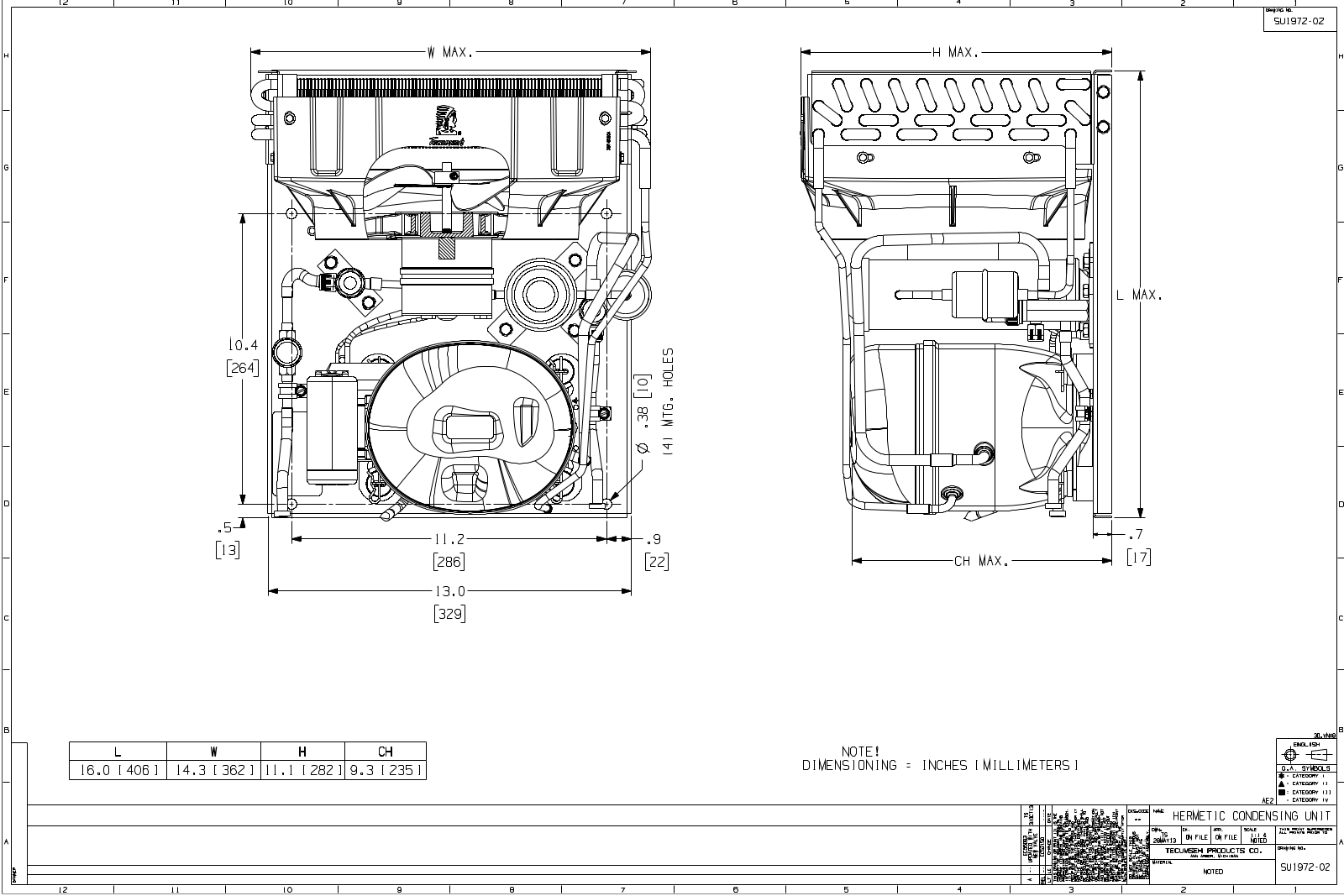 Tecumseh AE4450Y-AA1ADA, AE4450Y-AA1ADC, AE4450Y-AA1ADG, AE4450Y-AA1ADH, AE4450Y-AA1ADJ Drawing Data